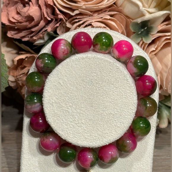 Jewelry - Watermelon Agate Bracelet 12mm Size 6.5